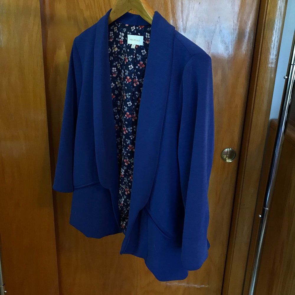Hannah Modal Scuba Blazer Cobalt Blue XXL
